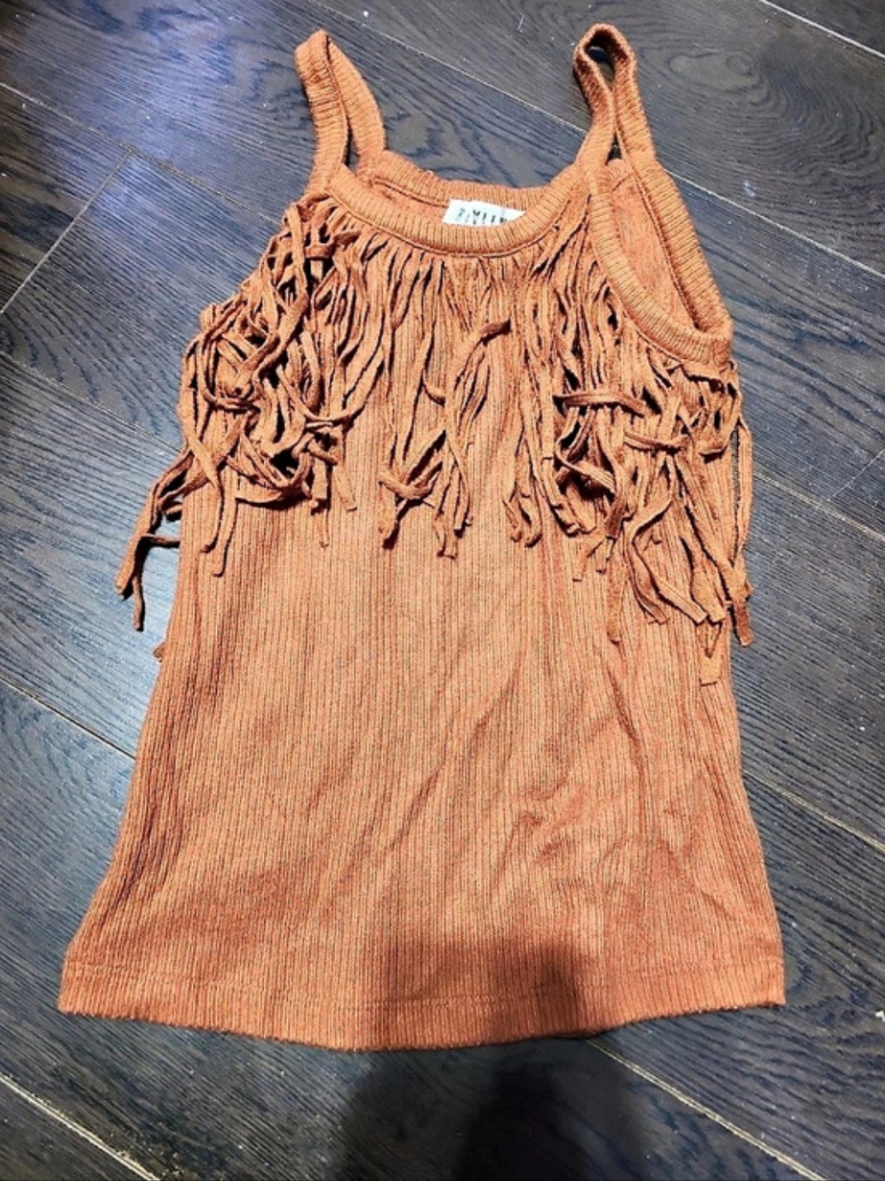 Idyllwind Fringe Knit Tank Top in Brown Size S/P